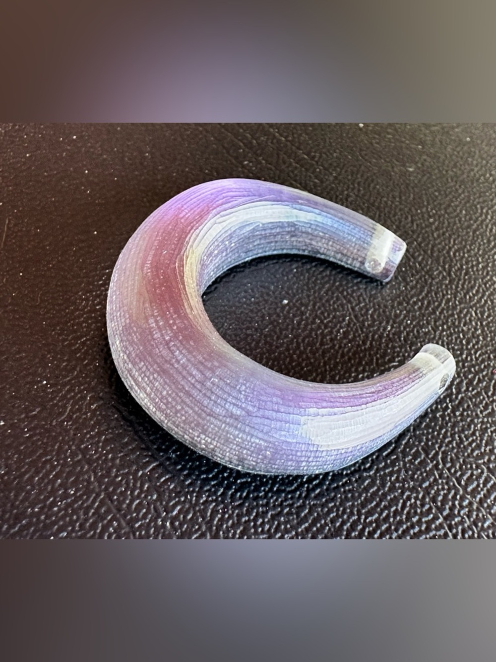 Alexis Bittar Lucite Purple and Black Horseshoe - Picture 4 of 9